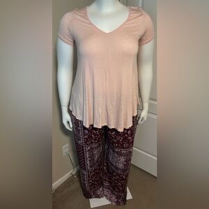 Mares Pour Toi Pull on wide leg pants Size 4x w/ NWT Luluroe Top XL